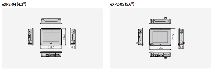 Размеры и габариты LS Electric HMI панелей eXP2 Series