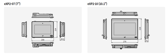 Размеры и габариты LS Electric HMI панелей eXP2 Series