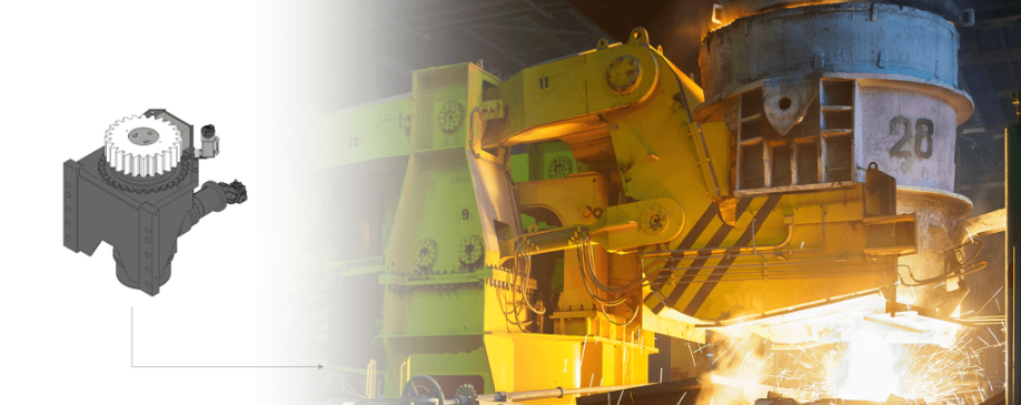 Редуктор ZIMM приводит в движение стенд сталеразливочных ковшей Редуктор ZIMM приводит в движение стенд сталеразливочных ковшей